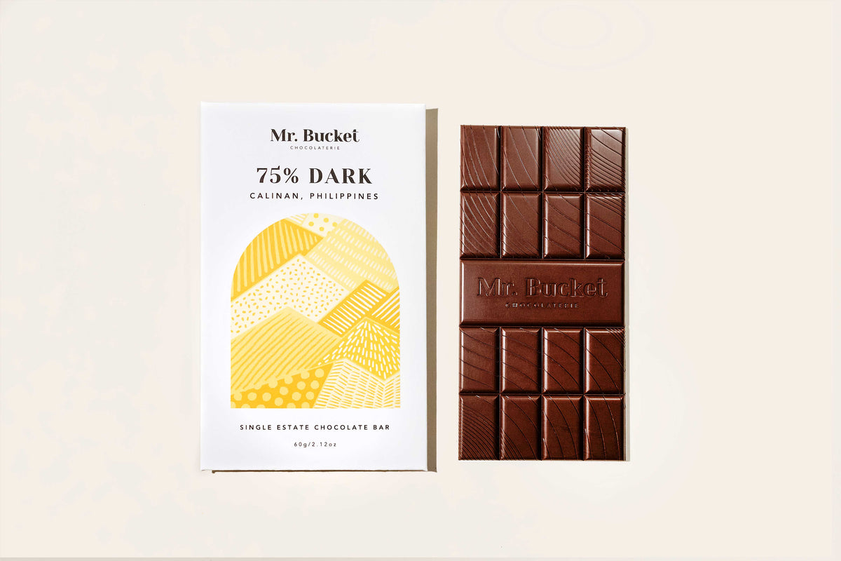 75% Dark Calinan Chocolate Bar | Mr Bucket Chocolaterie