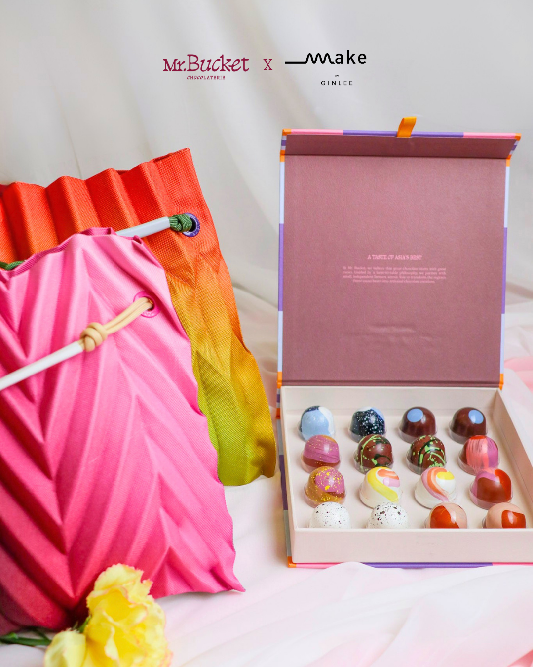 Box of 16 Bon Bon with MAKE Pleat Bag