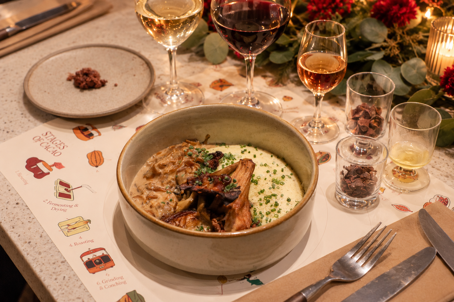 Bean to Table Dinner & Wine Pairing Experience: Uncover the Cacao Story